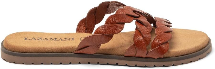 Lazamani Edsi Dames Slippers Leer Tan
