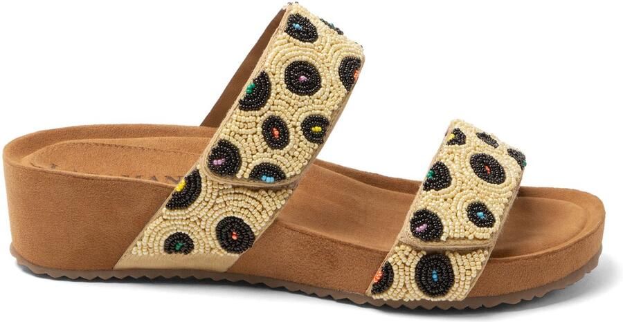Lazamani Ellie Dames Slippers Leer Beige