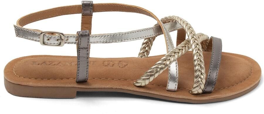 Lazamani Gea Dames Sandalen Leer Silver