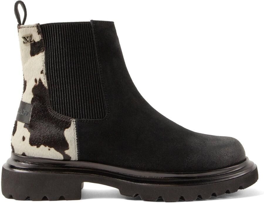 Lazamani Haidy Dames Boots Suede Black White