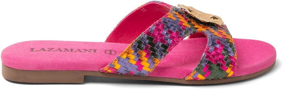 Lazamani Hailey Dames Slippers Leer Fuxia