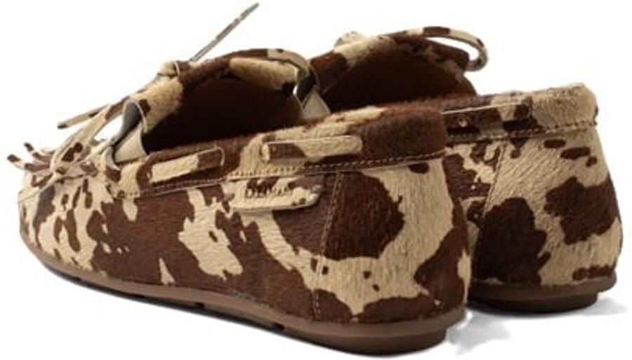 Lazamani hairy leren loafers met koeienprint