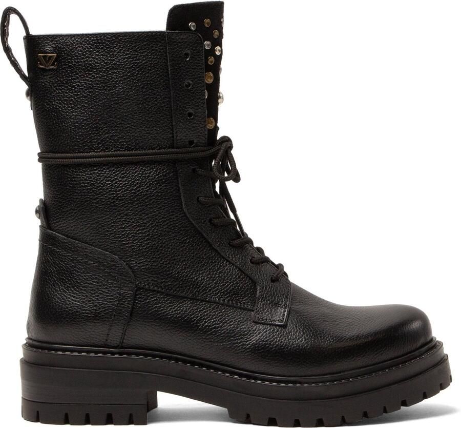 Lazamani Jessie Dames Veterboots Leer Black