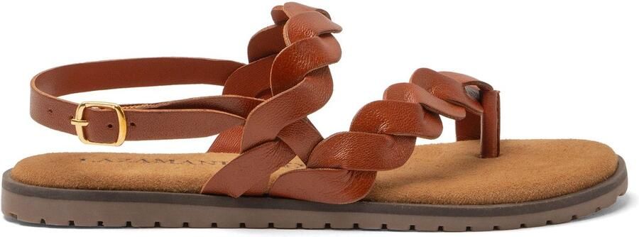 Lazamani Jona Dames Sandalen Leer Tan