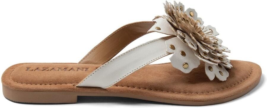 Lazamani Kira Dames Teenslippers Leer White