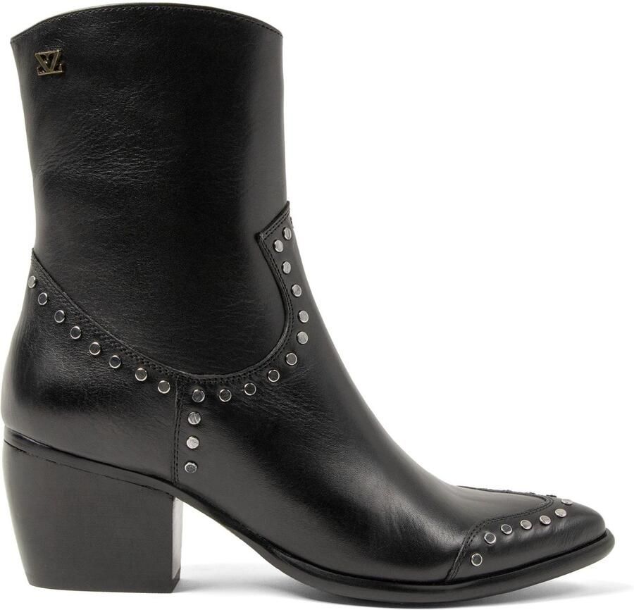 Lazamani Kylie Dames Enkellaarsjes Leer Black