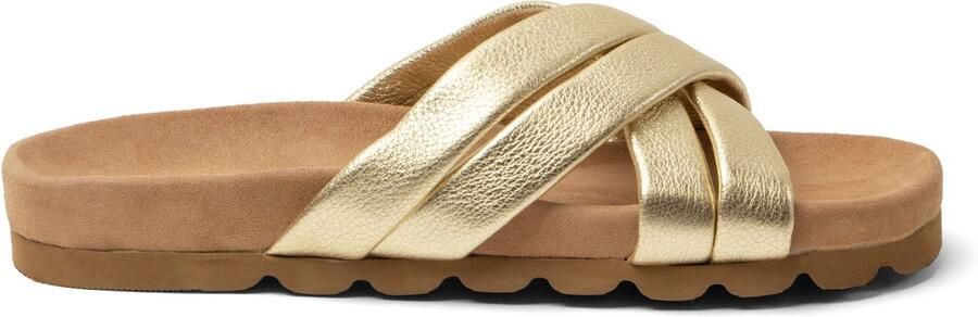Lazamani Lee Dames Slippers Leer Goud