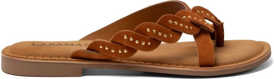 Lazamani Lena Dames Slippers Suede Tan