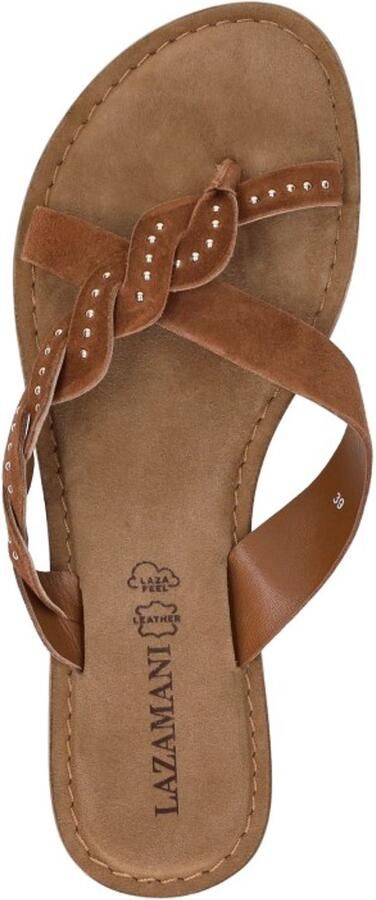 Lazamani Lena Dames Slippers Suede Tan - Foto 1