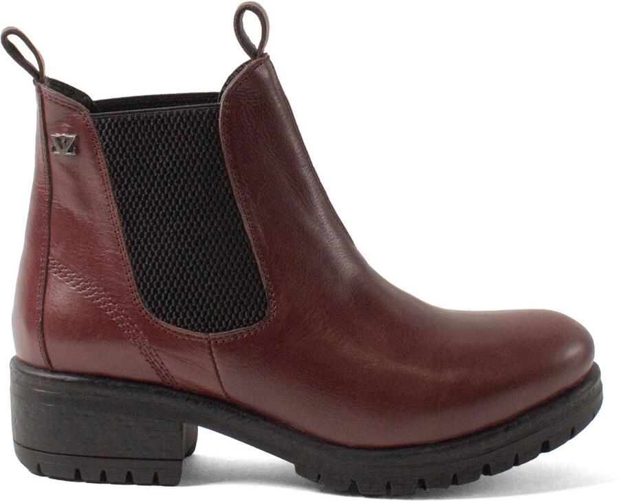 Lazamani Lia Dames Chelsea Boots Leer Burgundy
