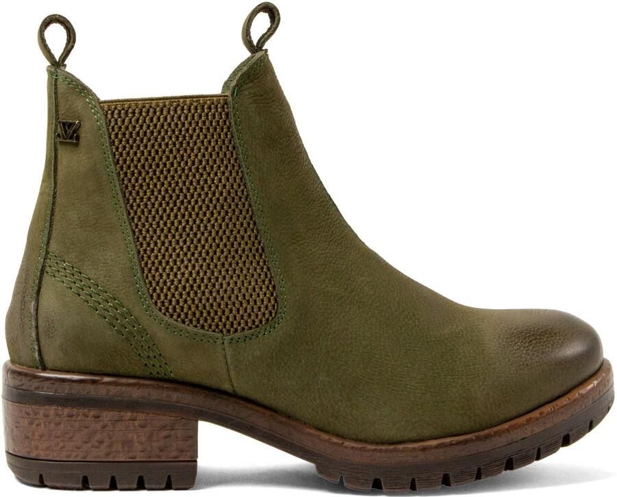 Lazamani Lia Dames Chelsea Boots Leer Green