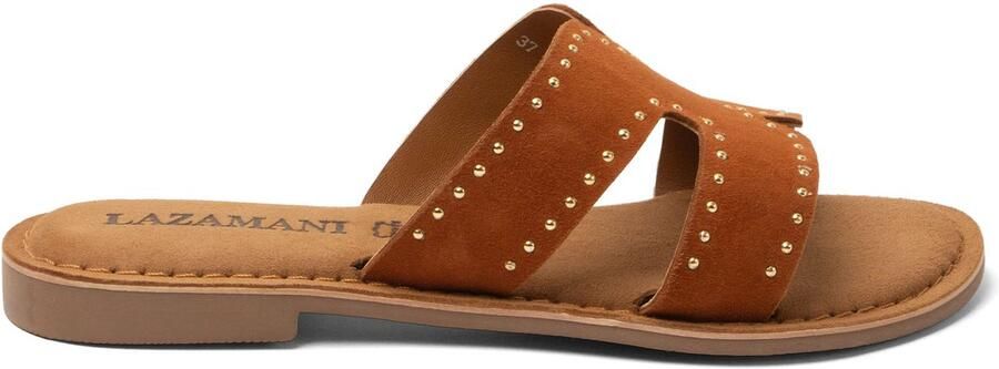 Lazamani Lina Dames Slippers Suede Tan