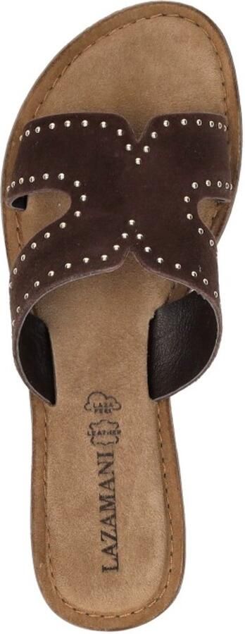 Lazamani Lina Small Studs Slippers Dames Bruin - Foto 5