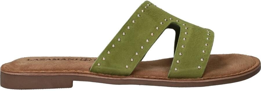 Lazamani Lina Small Studs Slippers Dames Groen