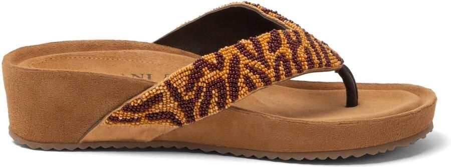 Lazamani Liv Dames Teenslippers Leer Brown