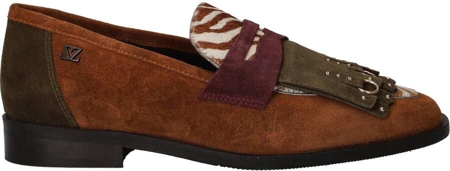 Laza i Lola leren loafers met franjes cognac - Foto 4