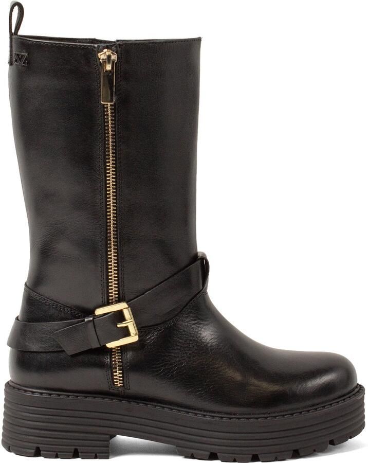 Lazamani Lotte Dames Boots Leer Zwart