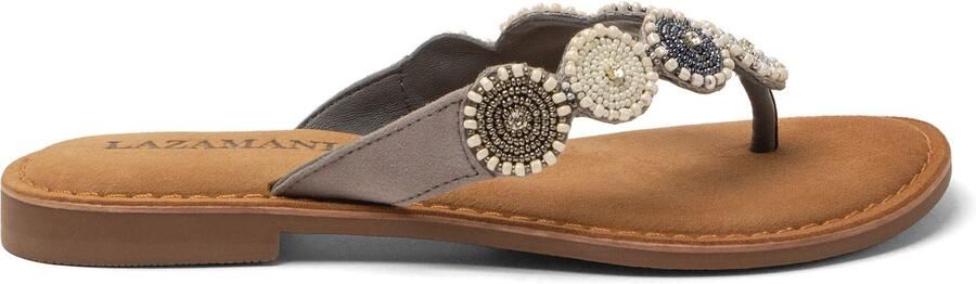Lazamani Loua Dames Teenslippers Suede Grey