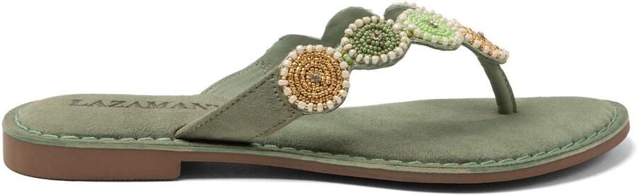 Lazamani Loua Dames Teenslippers Suede Mint
