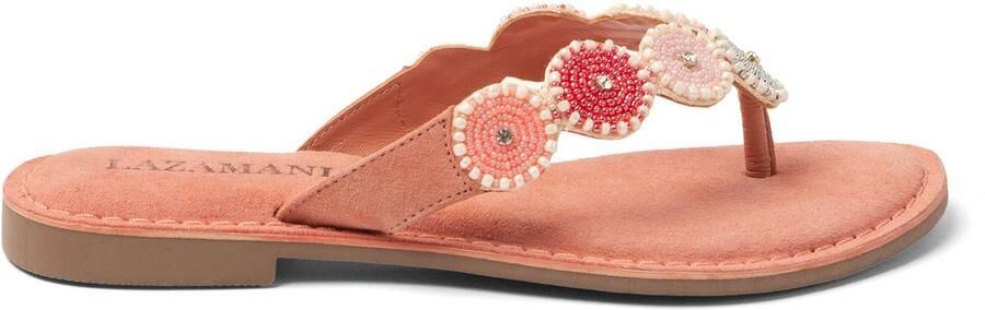 Lazamani Loua Dames Teenslippers Suede Pink