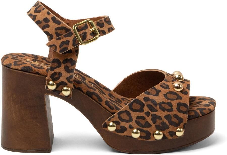 Lazamani Luisa Dames Clogs Suede Leopard