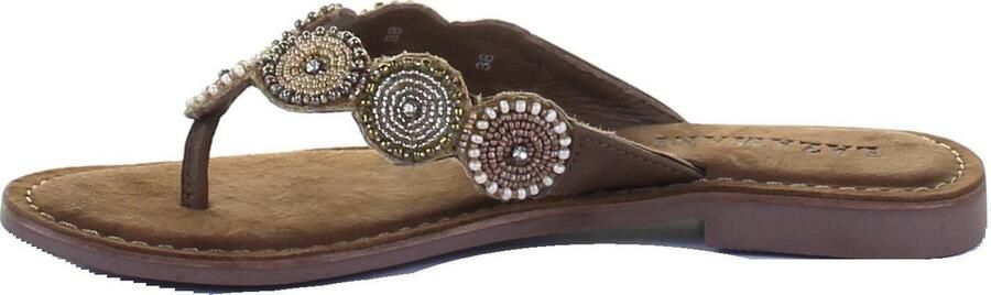 Lazamani Leren versierde teenslipper Beige Leer Teenslippers Dames - Foto 19