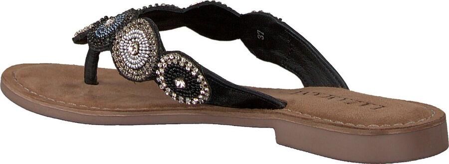 Lazamani Dames Slippers 75.451 South Zwart Leer LA75451south - Foto 10