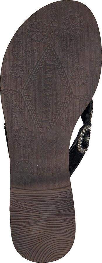 Lazamani Dames Slippers 75.451 South Zwart Leer LA75451south - Foto 9