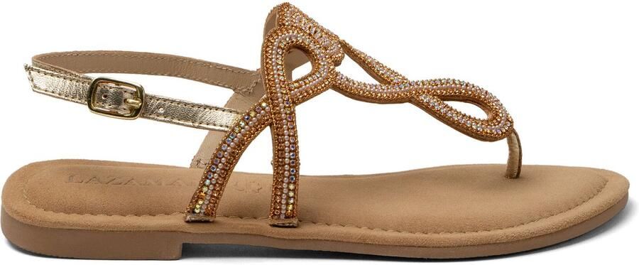 Lazamani Luus Dames Sandalen Leer Gold