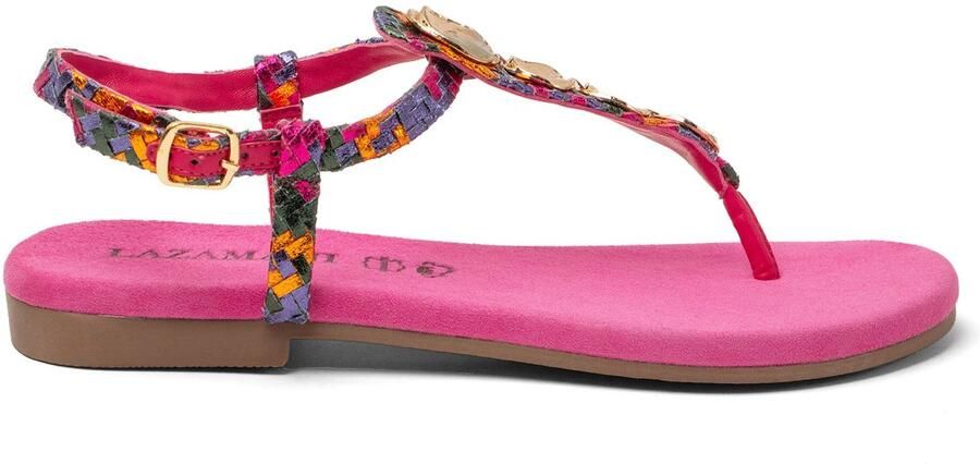 Lazamani Lynn Dames Sandalen Leer Fuxia