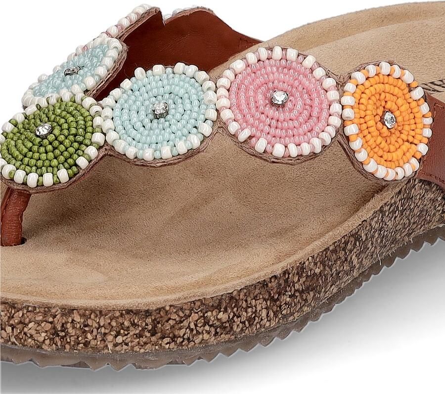 Lazamani Mare Dames Teenslippers Leer Multi