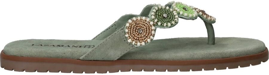 Lazamani Mey Toe Rounds Slippers Dames Groen