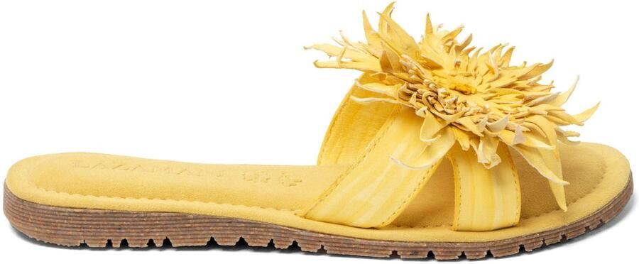 Lazamani Moa Dames Slippers Leer Yellow