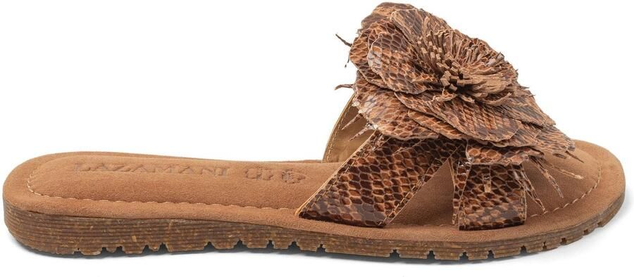 Lazamani Moa Dames Slippers Suede Tan