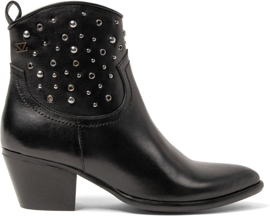 Lazamani Myla Dames Enkellaarsjes Leer Black