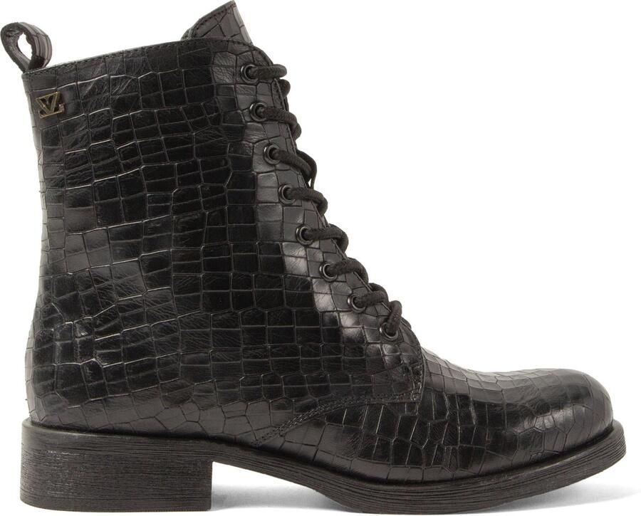 Lazamani Nella Dames Veterboots Leer Black