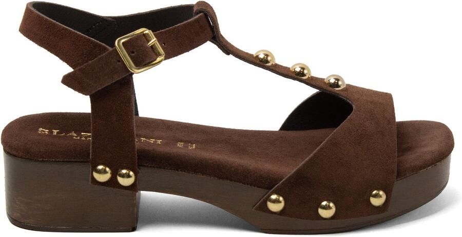 Lazamani Ola Dames Clogs Suède Bruin