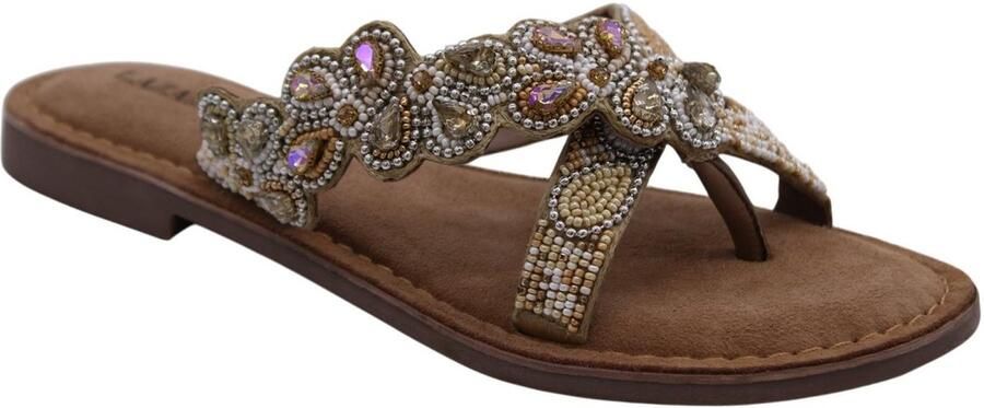 Lazamani Pena Dames Teenslippers Beige - Foto 4