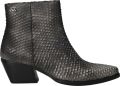 Lazamani Phoebe Dames Enkellaarsjes Leer Silver Black - Zilverkleur