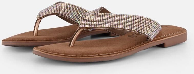 Lazamani Rainbow Slippers zilver Leer Dames