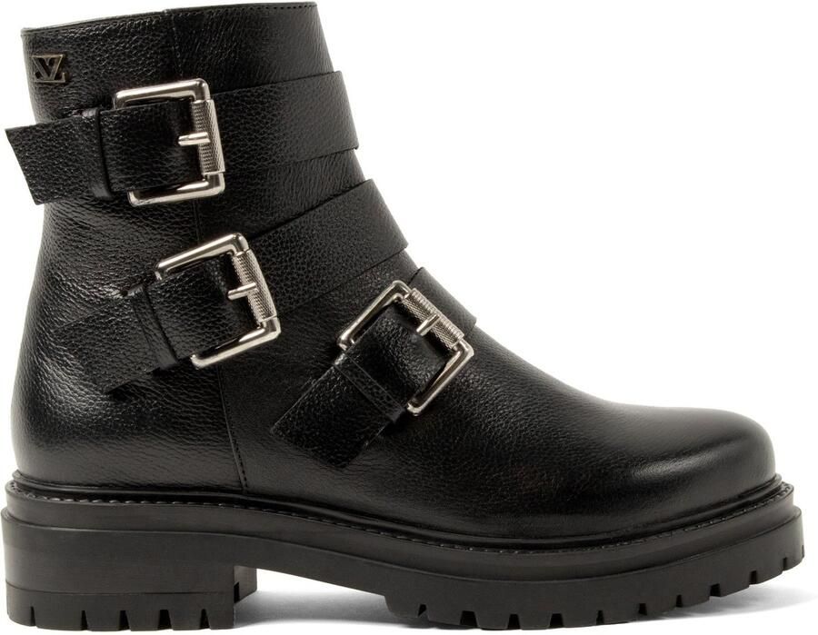 Lazamani Reina Dames Biker Boots Leer Black