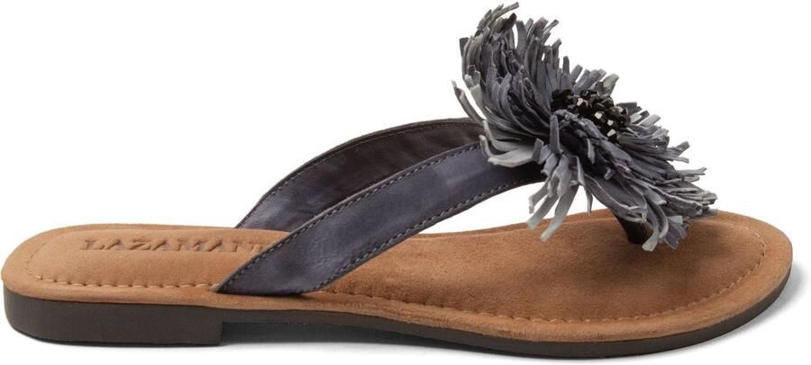 Lazamani Roza Dames Teenslippers Leer Black