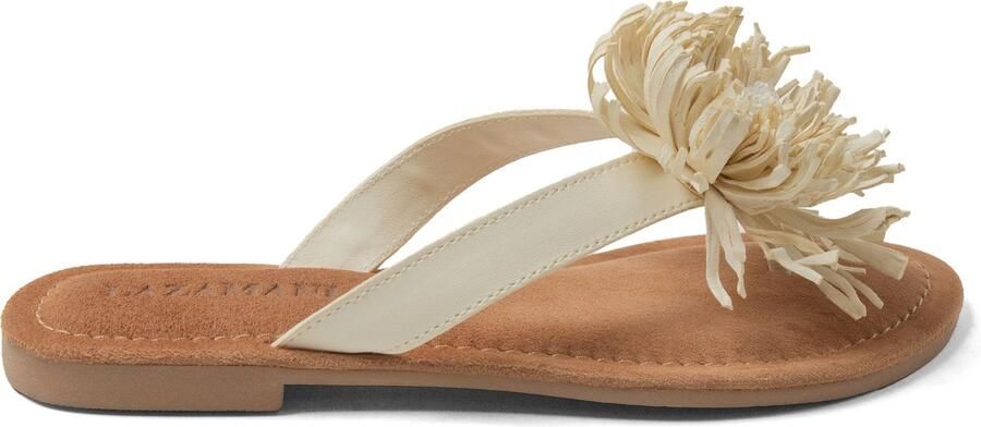 Lazamani Roza Dames Teenslippers Leer Offwhite