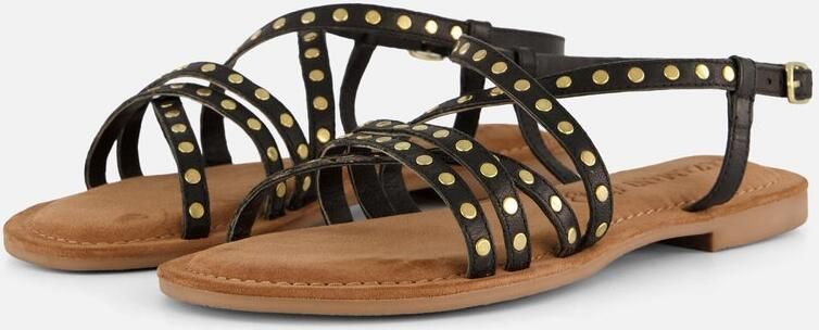 Lazamani Tova leren sandalen met studs zwart - Foto 5