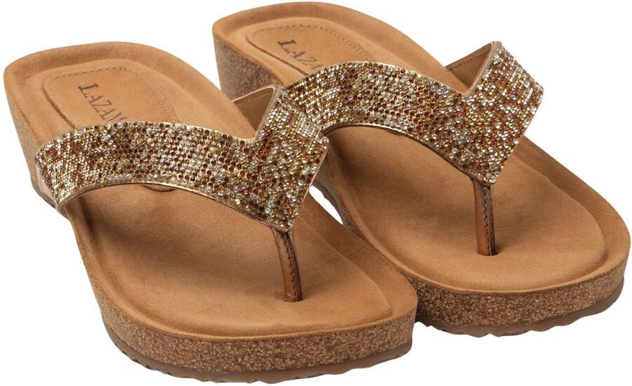 Lazamani Sky Dames Slippers Leer Goud - Foto 2