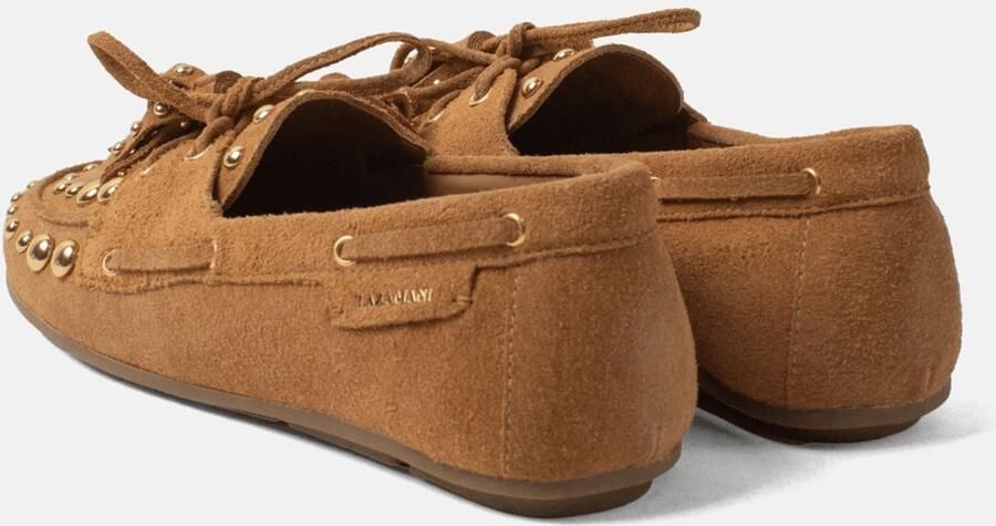 Lazamani bruin suède loafers met gouden studs - Foto 3