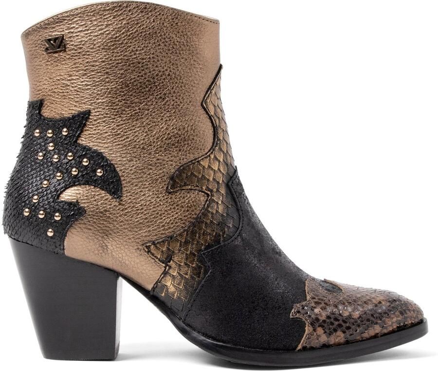 Lazamani Stevie Dames Enkellaarsjes Leer Gold