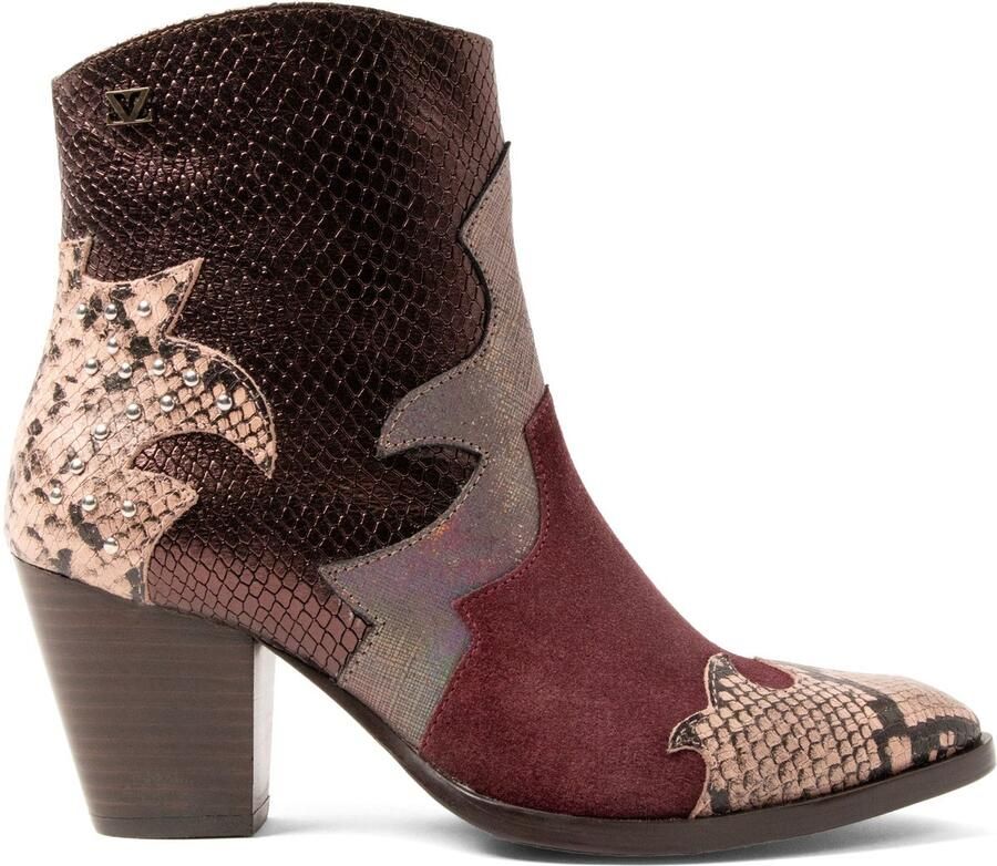 Lazamani Stevie Dames Enkellaarsjes Leer Merlot