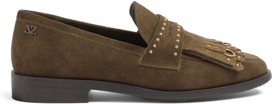 Lazamani Suus leren loafers met studs donkergroen - Foto 4