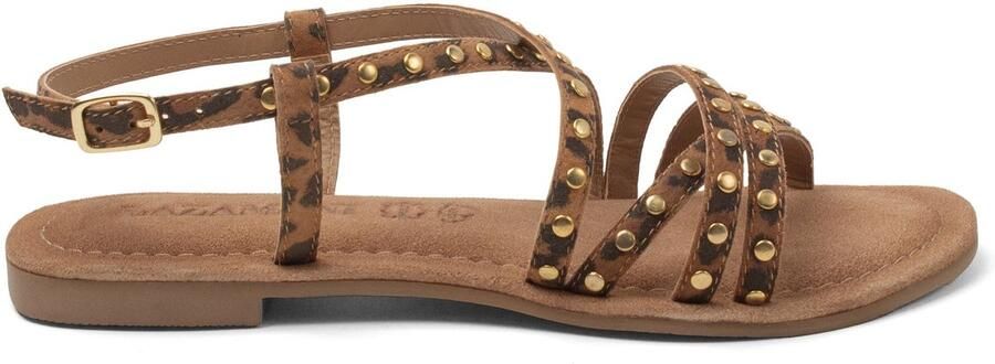 Lazamani Tova Dames Sandalen Suede Leopard